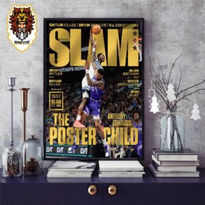 Ant On The Cover Of Slam Online Anthony Edwards The Poster Child Iconic Dunk Moment Gold Metal Home Decor Poster Canvas