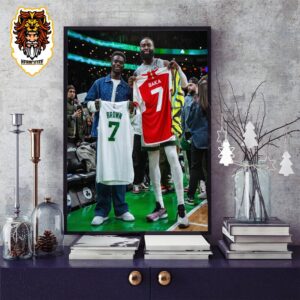 Boston Celtics Jaylen Brown With Arsenal Bukayo Saka Two Number 7 Two Superstars Link Up Home Decor Poster Canvas