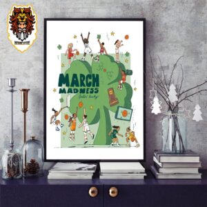 Happy St Patricks Day With NCAA Women Basketball Playoff NCAA March Madness 2024 Home Decor Poster Canvas