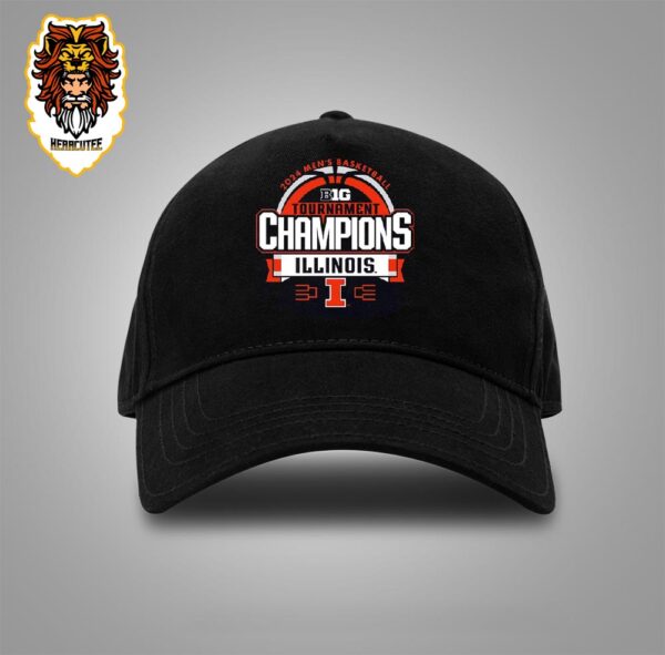 Illinois Fighting Illini 2024 Big Ten Men’s Basketball Conference Tournament Champions Locker Room Snapback Classic Hat Cap