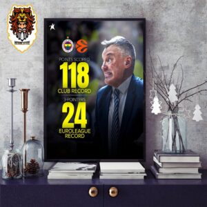 Record Breaking Evening For Fenerbahce In The EuroLeague With 118 Points And 24 3FGM Home Decor Poster Canvas