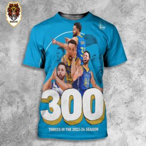 Stephen Curry Golden State Warriors Has Reached 300 Threes In A Season For The Fifth Time In His Career NBA 3D All Over Print Shirt