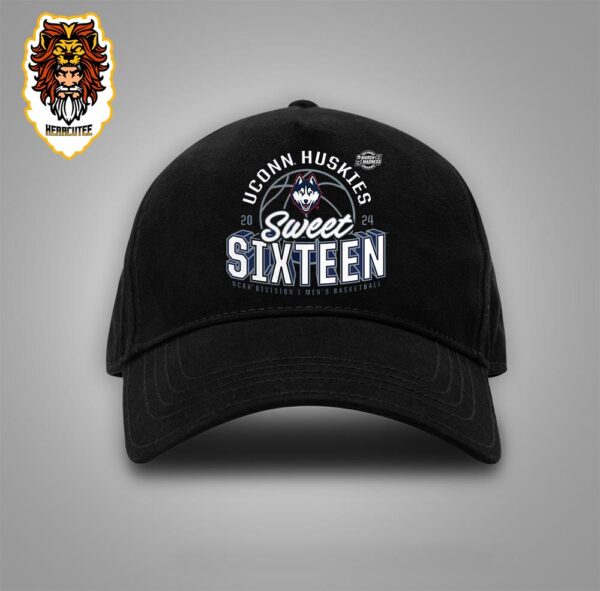 UConn Huskies 2024 NCAA Men’s Basketball Tournament March Madness Sweet Sixteen Defensive Stance Snapback Classic Hat Cap