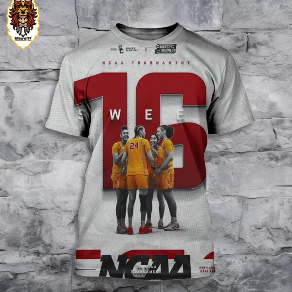 USC Trojans Advanced To Sweet 16 NCAA Women Basketball Tournament March Madness 3D All Over Print Shirt