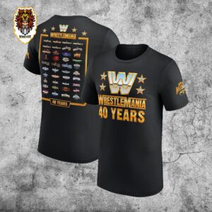 WWE Celebratations Wrestlemania 40 Over The Years Double Sides Unisex T-Shirt