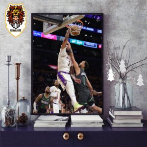 Anthony Davis Thow It Down Posterize On Anderson Face In Lakers Versus Timberwolves Match NBA Home Decor Poster Canvas