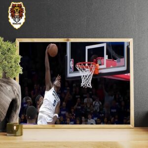 Ant Man Anthony Edwards Posterize Dunk Moment Finish A Wolves Sweep To Suns In NBA Playoffs 2023-24 Home Decor Poster Canvas