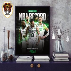 Boston Celtics With The Best Overall Record In The NBA Clinched With 60 Games Win Season 2023-2024 Home Decor Poster Canvas