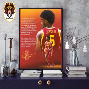 Bronny James Great Thanks USC Trojans And Declare To NBA Draft 2024 Home Decor Poster Canvas