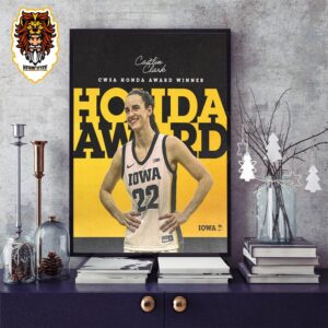 Caitlin Clark Is The Basketball Honda Sport Award Winner 2024 For The Second Straight Year Home Decor Poster Canvas