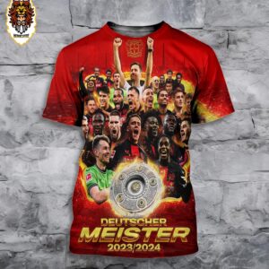 Celebration Bayer 04 Leverkusen Deutscher Meister SVB 2023-2024 All Over Print Shirt