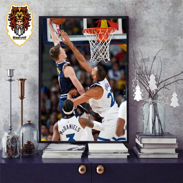 Christian Braun Posterize Dunk On Rudy Gobert Face In Denver Versus Timberwolves Match NBA Regular Season Home Decor Poster Canvas