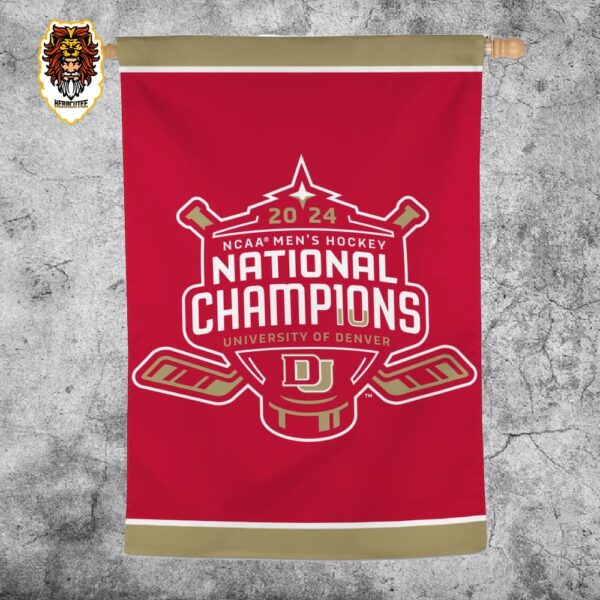 Denver Pioneers 2024 NCAA Frozen Four Men’s Ice Hockey National Champions Two Sides Garden House Flag