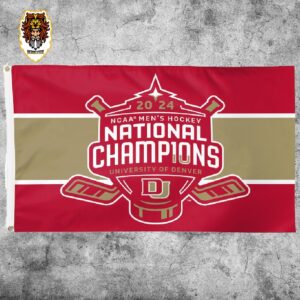 Denver Pioneers 2024 NCAA Men’s Ice Hockey Frozen Four National Champions Logo Two Sides Garden House Flag