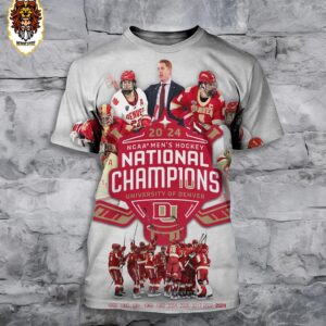 Denver Pioneers Is 2024 NCAA Frozen Four Division I Men’s Ice Hockey National Champions For The 10th Time 3D All Over Print Shirt