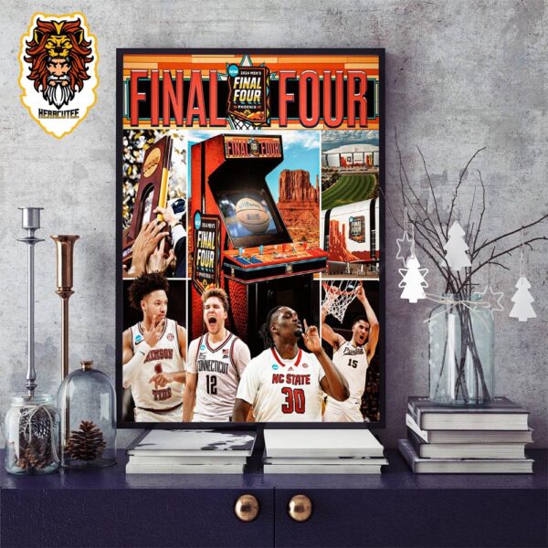 Four Team Are All Set For Phoenix Final Four NCAA Men’s Basketball March Madness 2024 Home Decor Poster Canvas