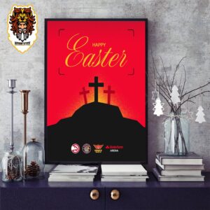 Happy Easter To Atlanta Hawks Family Home Decor Poster Canvas