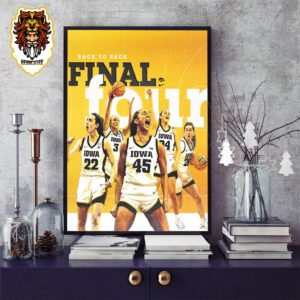 Iowa Hawkeyes Back To Back Final Four NCAA March Madness Women’s Basketball Tournament Home Decor Poster Canvas