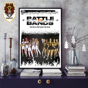 Iowa Versus South Carolina Battle Of The Bands In The Rock N Roll Capital Of The World National Championship NCAA March Madness Home Decor Poster Canvas