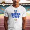 Italian Champions Inter Milan IM 2 Stars Collection Campioni D’Italia 2023-2024 Unisex T-Shirt