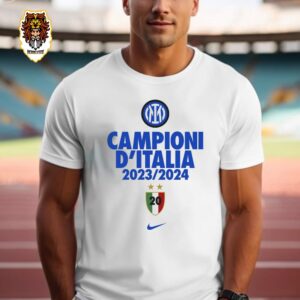 Italian Champions Inter Milan Nike Celebrativa Campioni D’Italia IM 2 Stars Collection 2023-24 Unisex T-Shirt
