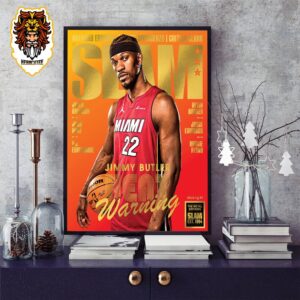Jimmy Butler Miami Heat On Gold Metal Slam 249 Lastest Issues Cover Heat Warning Home Decor Poster Canvas