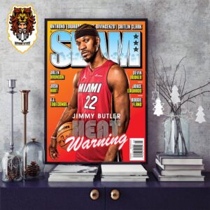 Jimmy Butler Of Miami Heat On Slam 249 Lastest Issues Cover Heat Warning Home Decor Poster Canvas