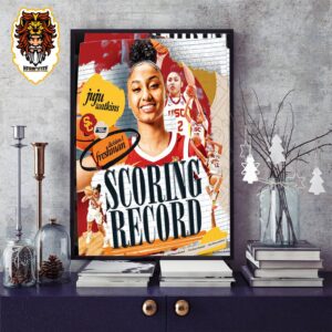 Juju Watkins USC Trojans Has Set The Record For Most Points Scored By A Freshman In A NCAA Single Season Home Decor Poster Canvas