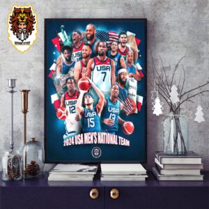 Official USA Men’s Basketball National Team In Olympic Paris 2024 Home Decor Poster Canvas
