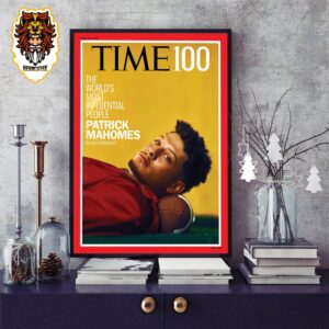 Patrick Mahomes Kansas City Chiefs On Time 100 The World’s Most Influential People Lastest Cover Issues Home Decor Poster Canvas