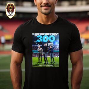 Pep Guardiola Takes Charge Of His Manchester City 300th Premier League Game Unisex T-Shirt