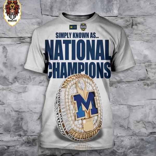 Poster For Champions Ring Of Michigan Wolverines Simply Knowns As College Foobtall NCAA National Champions 2023-2024 3D All Over Print Shirt