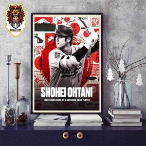Shohei Ohtani With 176 Home Runs Passes Hideki Matsui For The Most MLB Home Runs By A Japanese Born Player Home Decor Poster Canvas