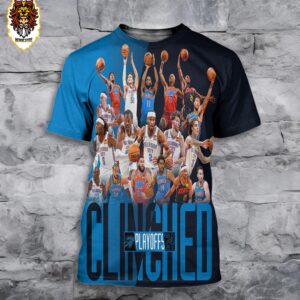 Since 2010 Second Most In The NBA Okalahoma Thunder Clinches 12th Postseason Appearance 3D All Over Print Shirt
