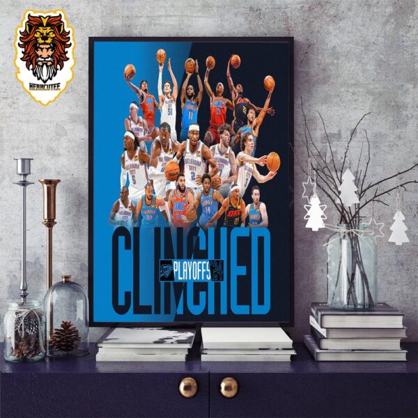 Since 2010 Second Most In The NBA Okalahoma Thunder Clinches 12th Postseason Appearance Home Decor Poster Canvas