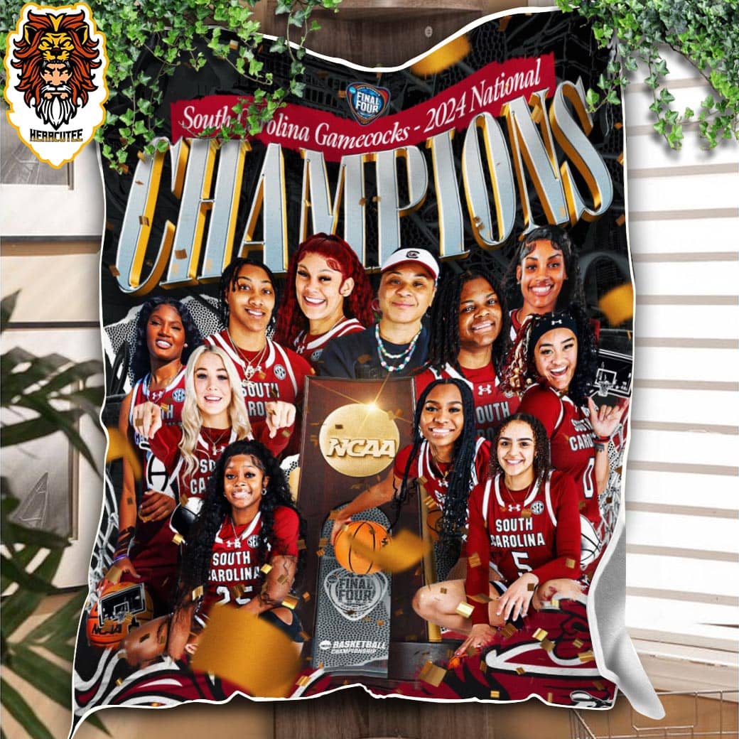 South Carolina Gamecocks Are 2024 National Champions NCAA Divison I Women's Basketball March Madness Gift For Fan Fleece Blanket