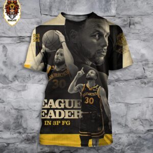 Stephen Curry Golden State Warriors Is League Leader In 3P FG With 357 Regular Season Threes Made 3D All Over Print Shirt