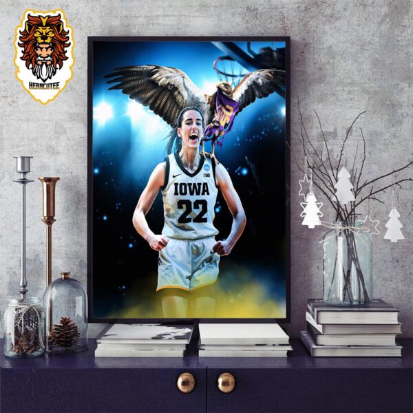 The Iowa Hawkeyes Caitlin Clark With 41 Pts Beat Elsu And Fly Into The Final Four Home Decor Poster Canvas
