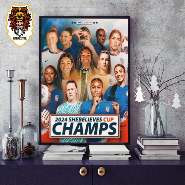 The USWNT Have Won Their Seventh She Believes Cup After Take Down Canada In Pks Home Decor Poster Canvas