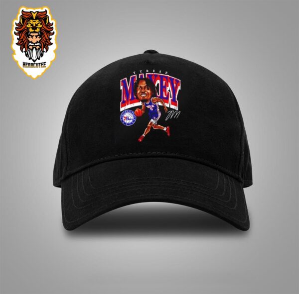 Tyrese Maxey Philadelphia 76ers Big Head Cartoon Signature Snapback Classic Hat Cap