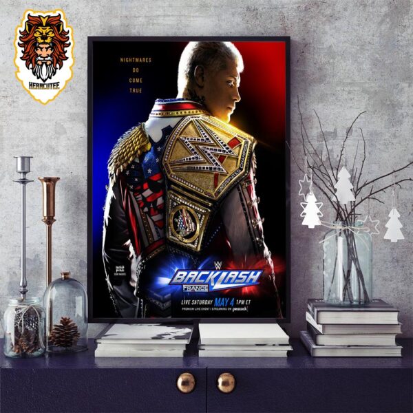 WWE Backflash Cody Rhodes New Champions Will Be In France At LDLC Arena On May 4th Home Decor Poster Canvas