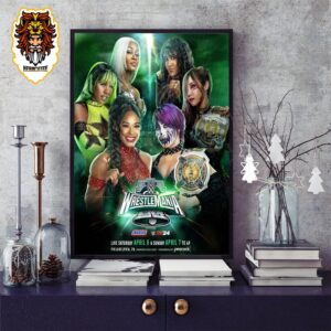 WWE Jade Cargill Bianca Belair And The Trinity Fatu Will Battle Asuka Kairi Sane And Charlie Girl At WrestleMania XL Home Decor Poster Canvas
