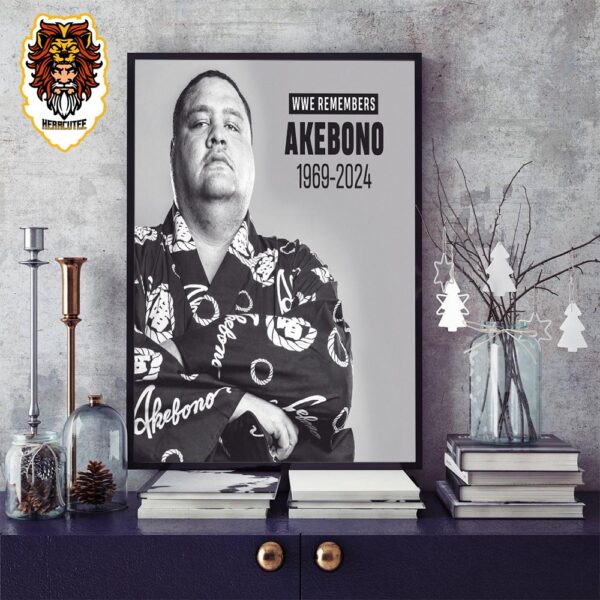 WWE Remembers RIP Akebono Rest In Peace 1969-2024 Home Decor Poster Canvas