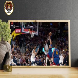Ant Man Anthony Edward With The Emphatic Block On MPJ Wolves Lead 1-0 In Series With Nuggets NBA Playoffs 2024 Home Decor Poster Canvas