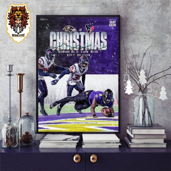 Baltimore Ravens Head To Head Houston Texans On Their Christmas Game In New Season NFL 2024 Home Decor Poster Canvas