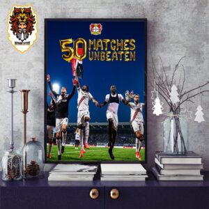 Celebration Bayer 04 Leverkusen Bundesliga Champions With 50 Matches Unbeaten Home Decor Poster Canvas