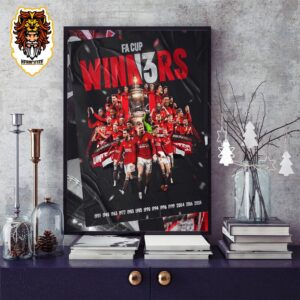 Congratulations Manchester United With Thirteen Times Win FA Cup After Defeat Man City To Get 2024 FA Cup Winner Home Decor Poster Canvas