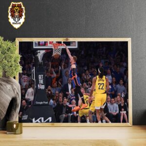 Donte Divincenzo Second Chance Dunk Knicks Blow Out Pacers To Win Game 5 Western Semifinals NBA Playoffs 2023-2024 Home Decor Poster Canvas