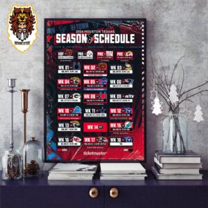 Houston Texans Revealed New Season NFL 2024 Schedule Home Decor Poster Canvas