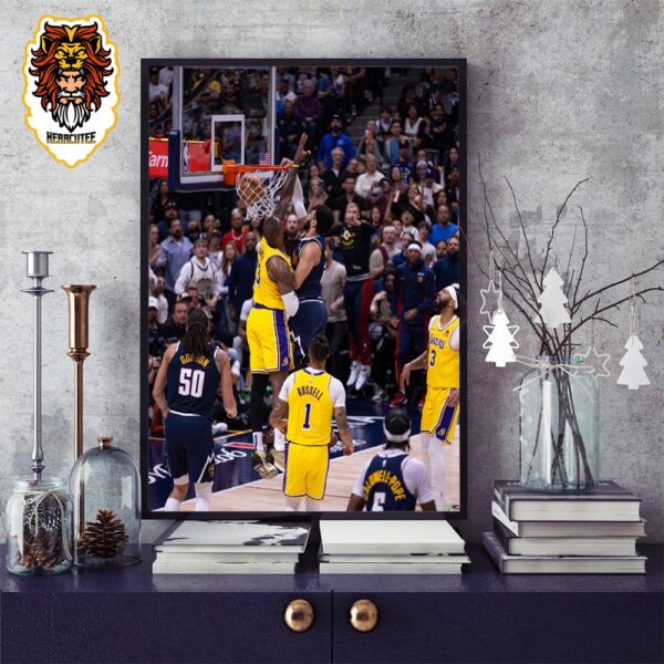 Jamal Murray Poster Dunk On Lebron James Nuggets Advanced To Round 2 After Take The Series With Lakers  NBA Playoffs Season 2023-2024 Home Decor Poster Canvas